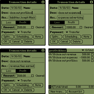 Profit and loss after owner's equity